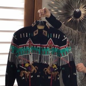 Black denim jacket with embellishment